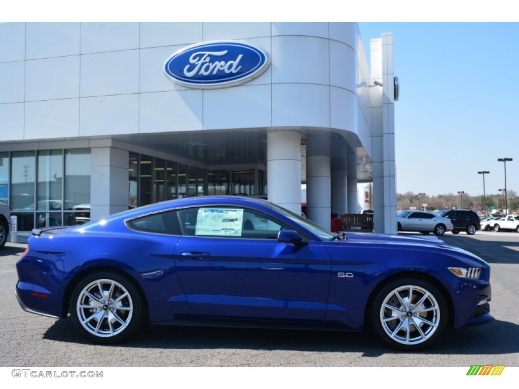 Deep Impact Blue Metallic 2015 Ford Mustang GT Premium Coupe Exterior Photo #102444607