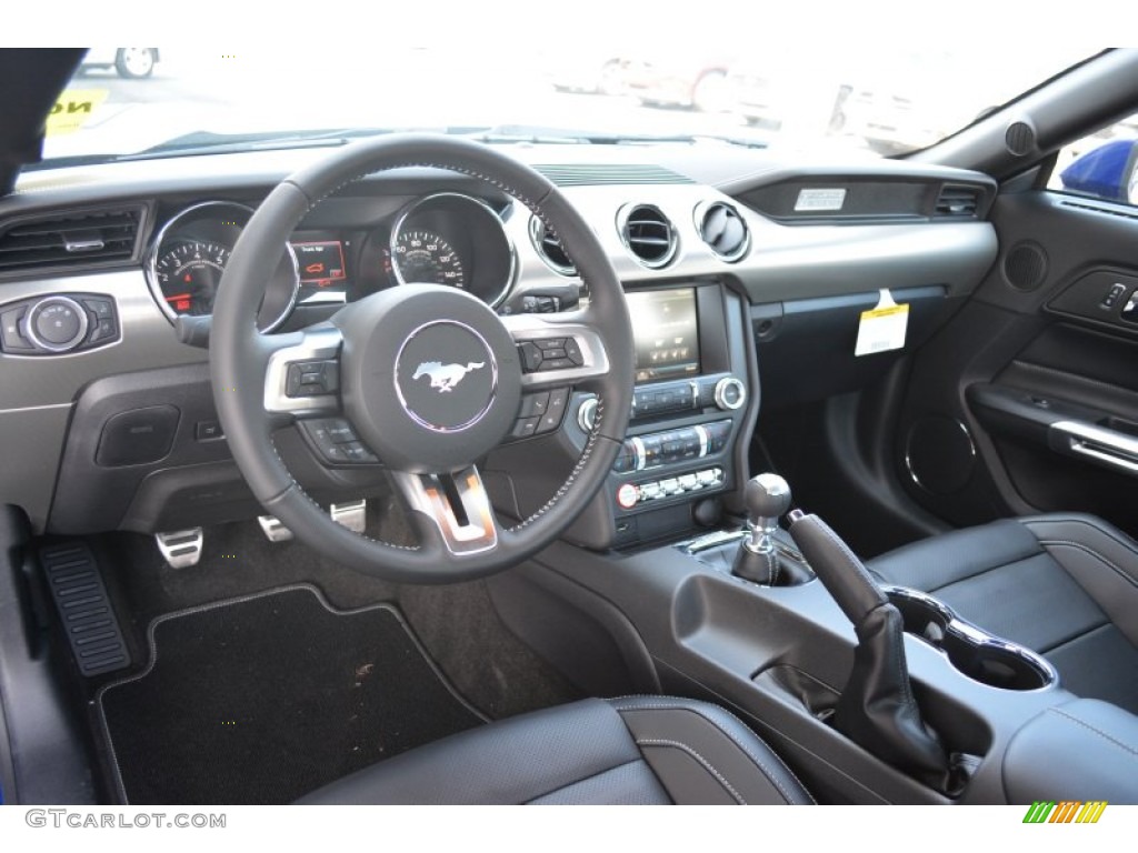 2015 Mustang GT Premium Coupe - Deep Impact Blue Metallic / 50 Years Raven Black photo #8