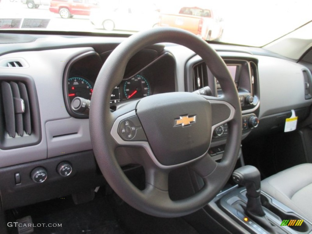 2015 Chevrolet Colorado WT Extended Cab 4WD Jet Black/Dark Ash Steering Wheel Photo #102447800
