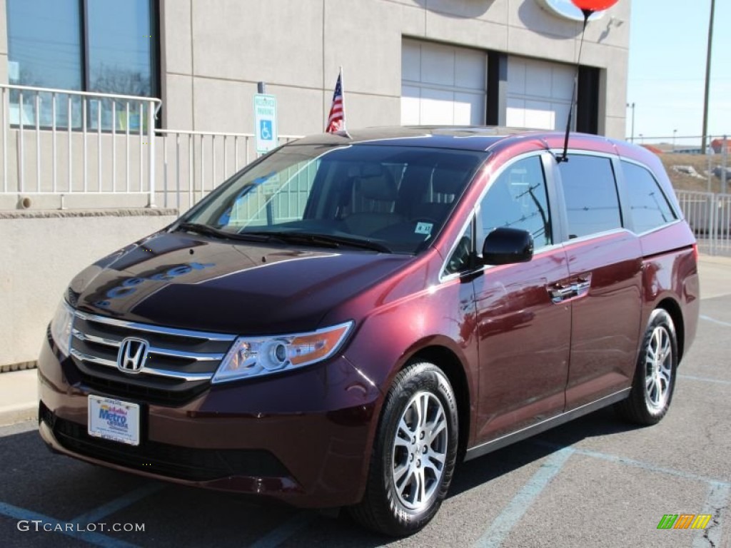 2012 Odyssey EX-L - Dark Cherry Pearl II / Beige photo #1