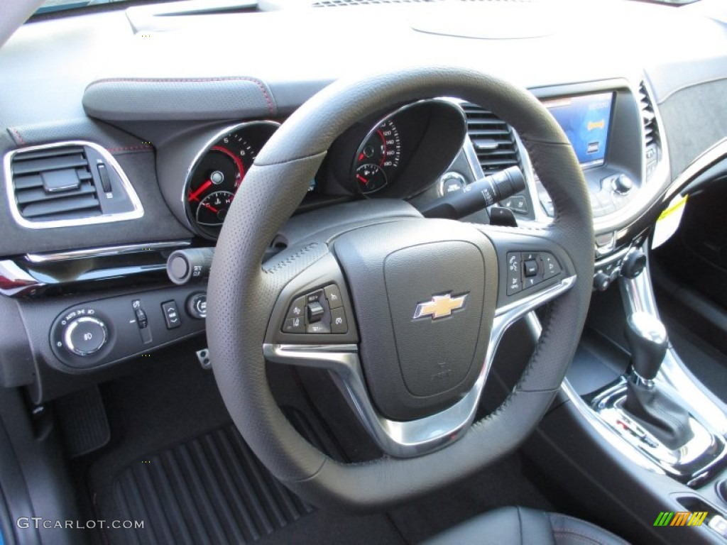 2015 Chevrolet SS Sedan Jet Black Steering Wheel Photo #102448924