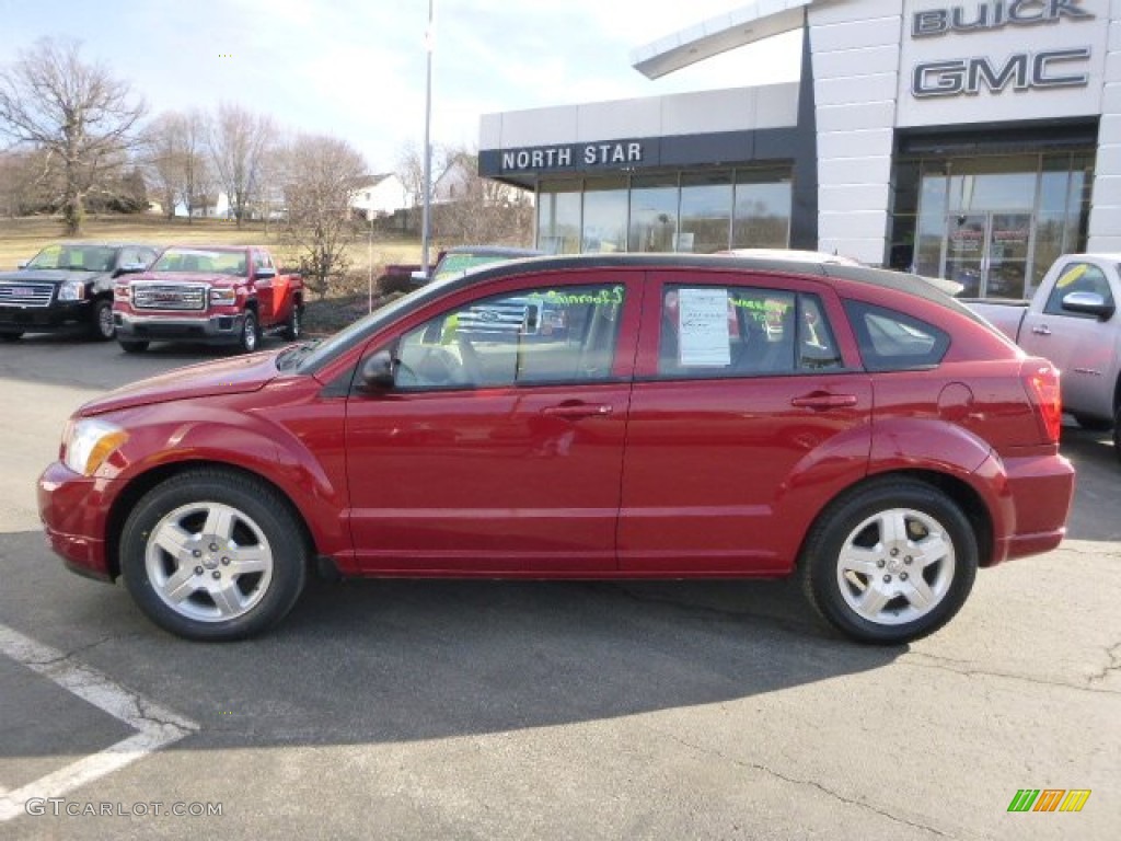 2009 Caliber SXT - Inferno Red Crystal Pearl / Pastel Pebble Beige photo #2