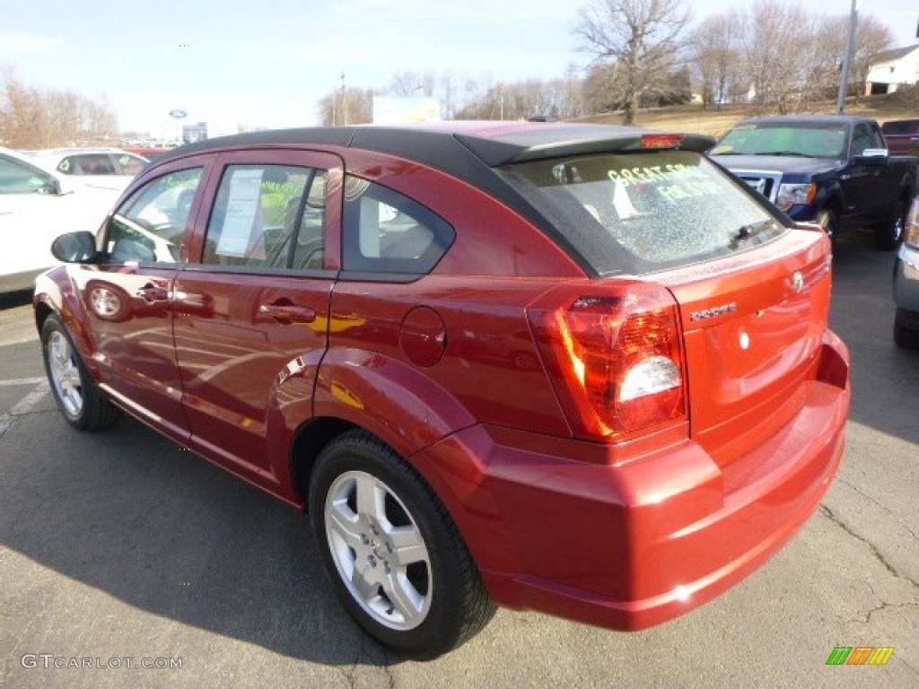 2009 Caliber SXT - Inferno Red Crystal Pearl / Pastel Pebble Beige photo #3