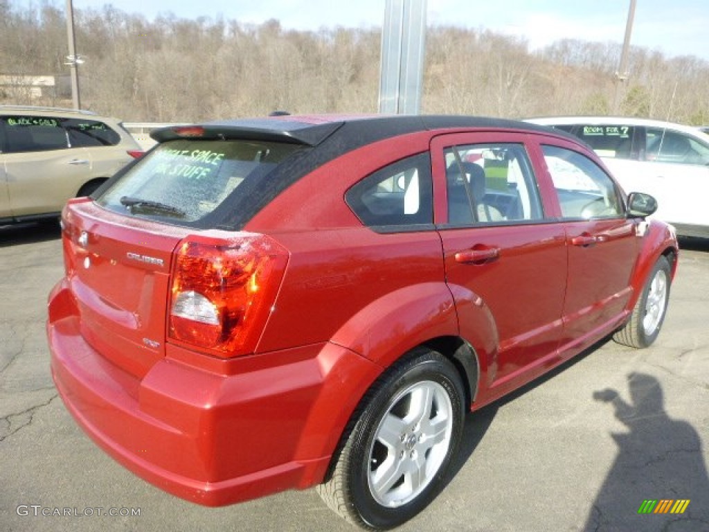 2009 Caliber SXT - Inferno Red Crystal Pearl / Pastel Pebble Beige photo #5