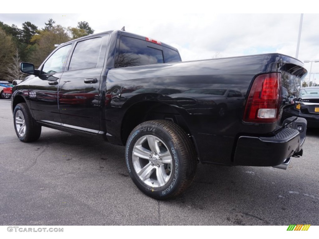 Brilliant Black Crystal Pearl 2015 Ram 1500 Sport Crew Cab Exterior Photo #102450622