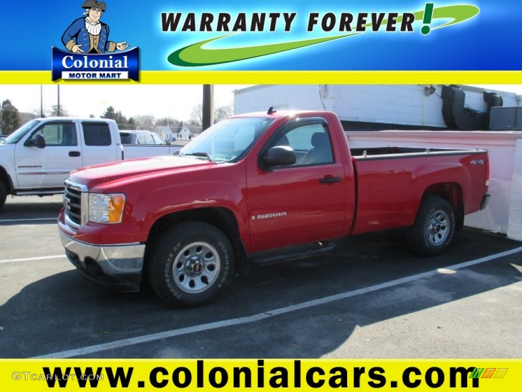 2008 Sierra 1500 Regular Cab 4x4 - Fire Red / Dark Titanium photo #1
