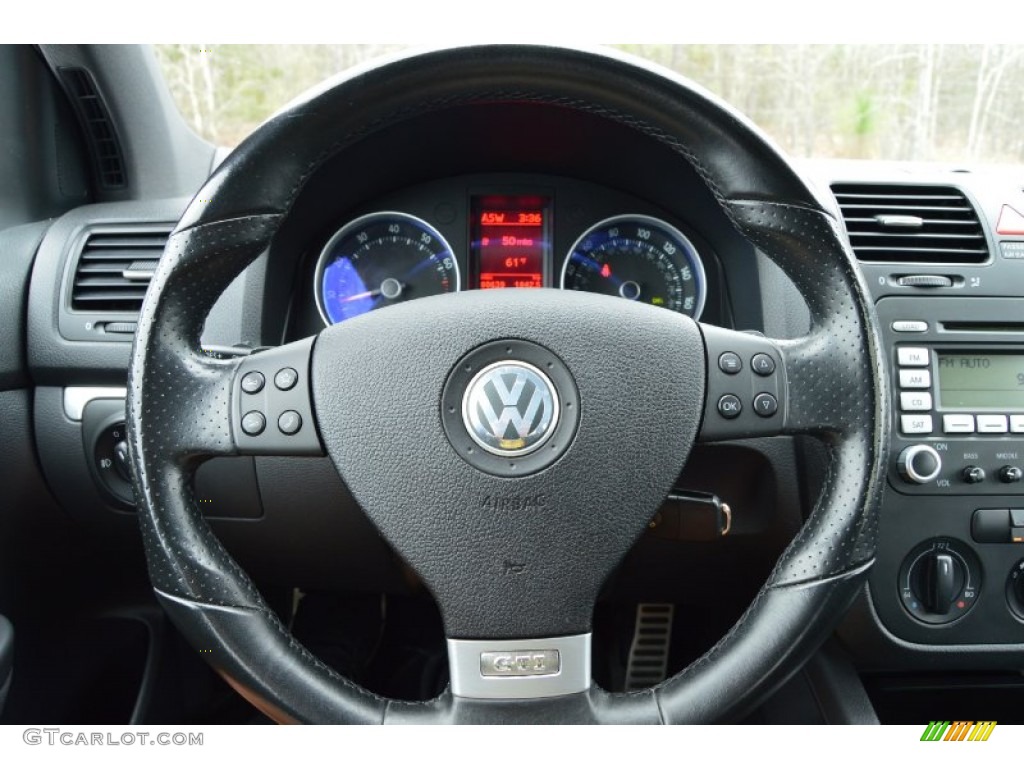 2007 Volkswagen GTI 4 Door Interlagos Plaid Cloth Steering Wheel Photo #102460580