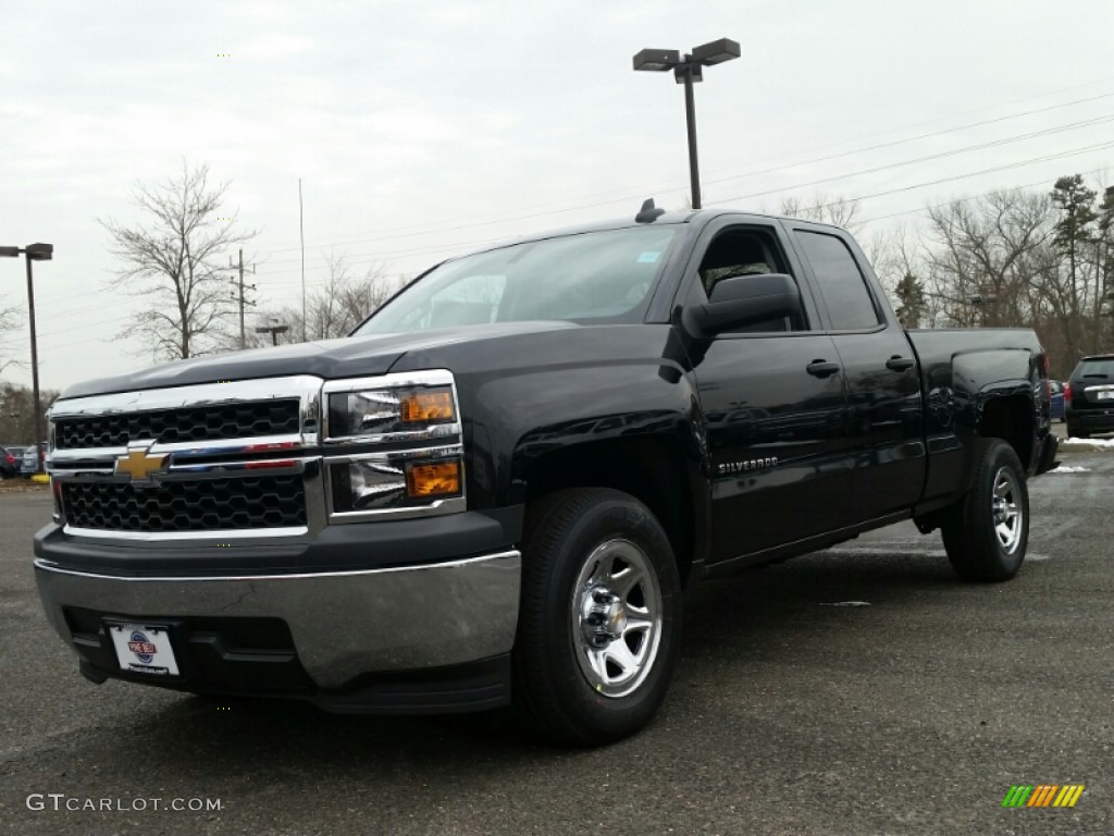 2015 Silverado 1500 WT Double Cab - Black / Dark Ash/Jet Black photo #1