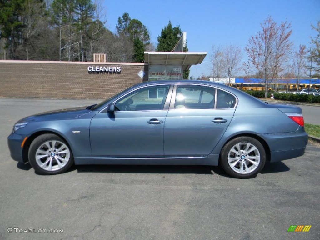 2010 5 Series 535i Sedan - Neptune Blue Metallic / Cream Beige photo #7