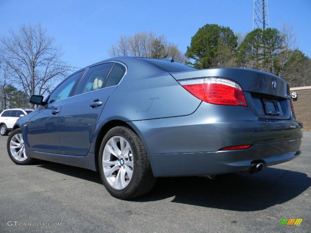 2010 5 Series 535i Sedan - Neptune Blue Metallic / Cream Beige photo #8