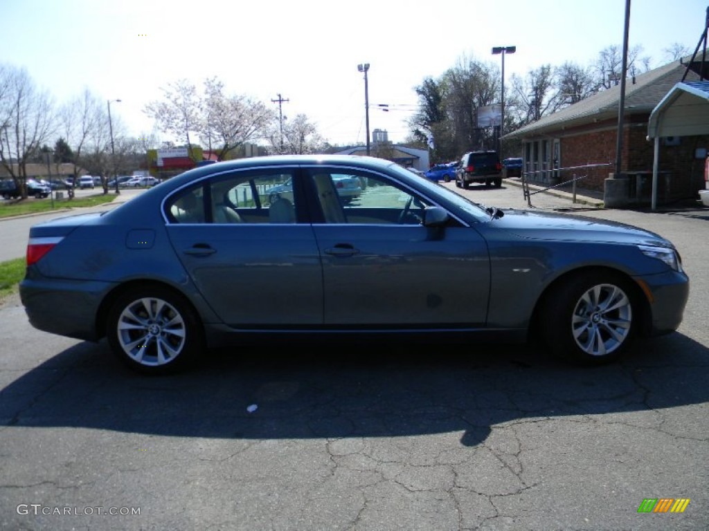 2010 5 Series 535i Sedan - Neptune Blue Metallic / Cream Beige photo #11