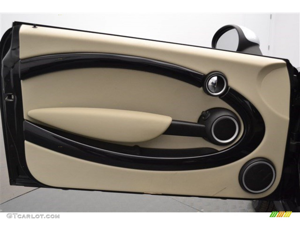 2011 Mini Cooper S Clubman Gravity Polar Beige Leather Door Panel Photo #102488400