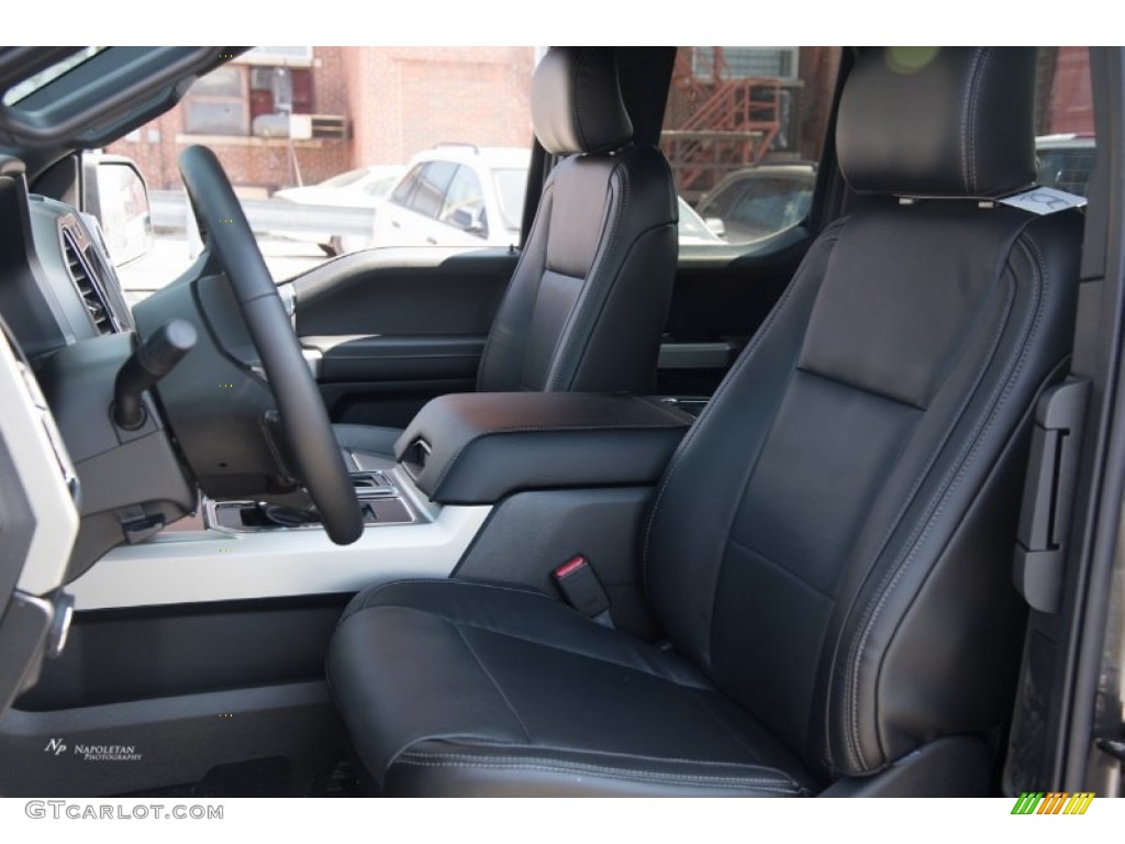 Black Interior 2015 Ford F150 Lariat SuperCab 4x4 Photo #102491070