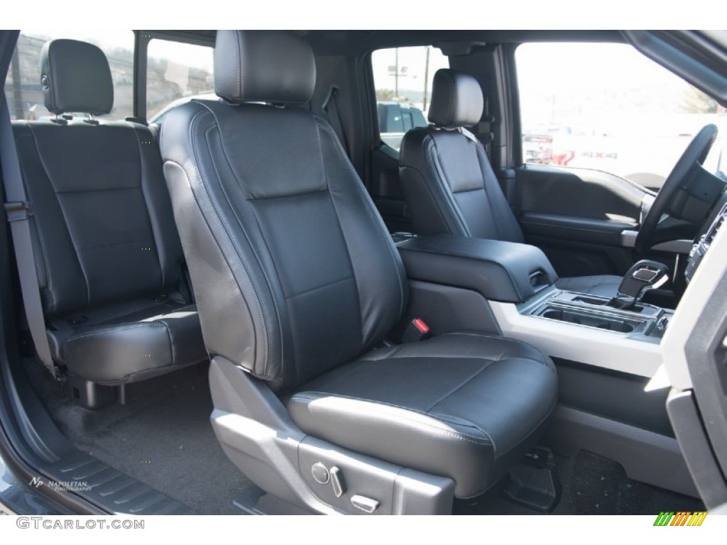 Black Interior 2015 Ford F150 Lariat SuperCab 4x4 Photo #102491190