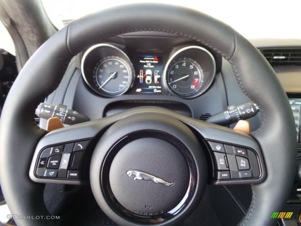 2015 Jaguar F-TYPE R Coupe Jet Steering Wheel Photo #102491308