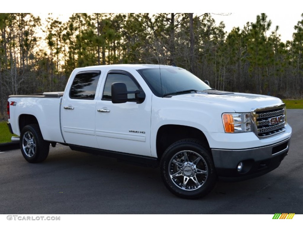 Summit White 2014 GMC Sierra 2500HD SLT Crew Cab 4x4 Exterior Photo #102493521