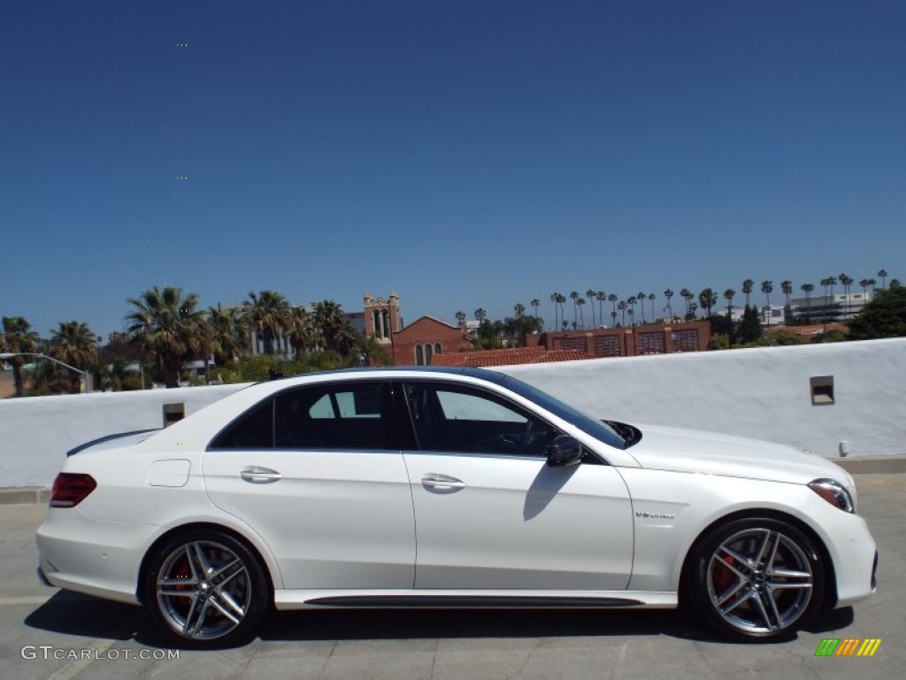 designo Diamond White Metallic 2015 Mercedes-Benz E 63 AMG S 4Matic Sedan Exterior Photo #102497876