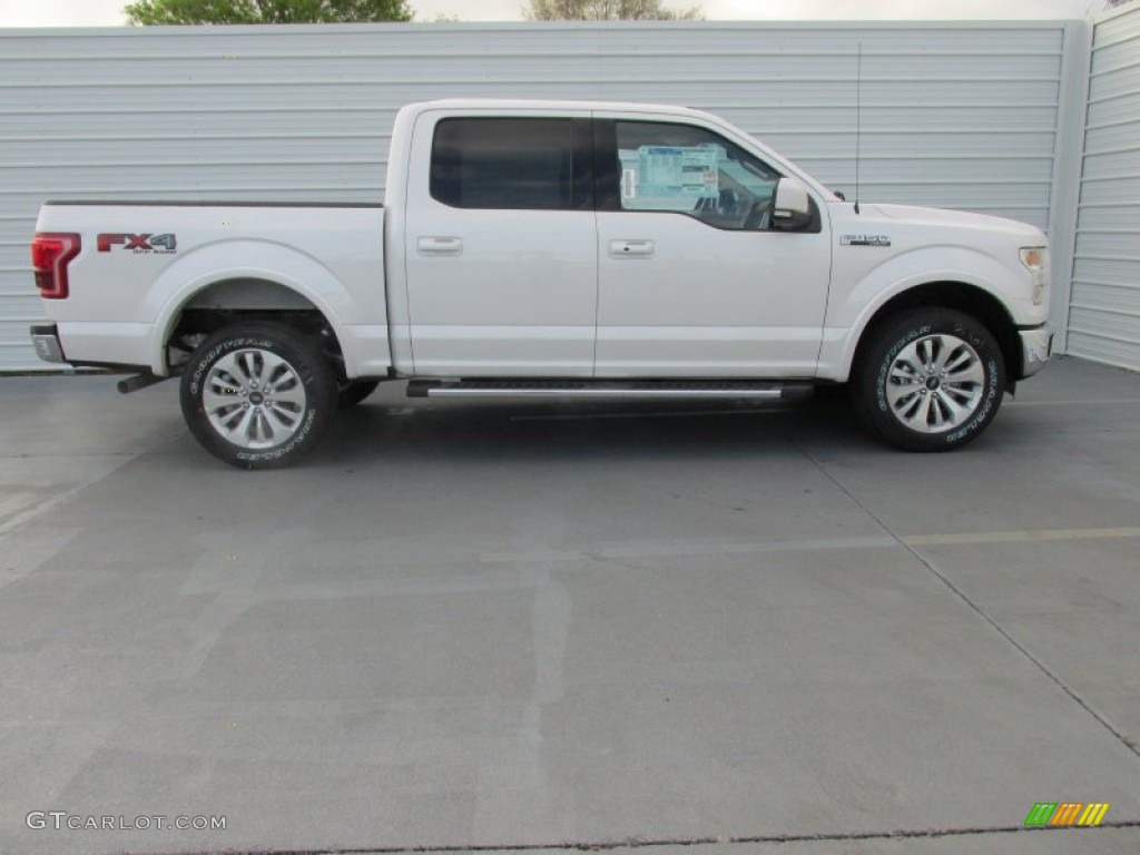 2015 F150 Lariat SuperCrew 4x4 - White Platinum Tricoat / Medium Light Camel photo #3