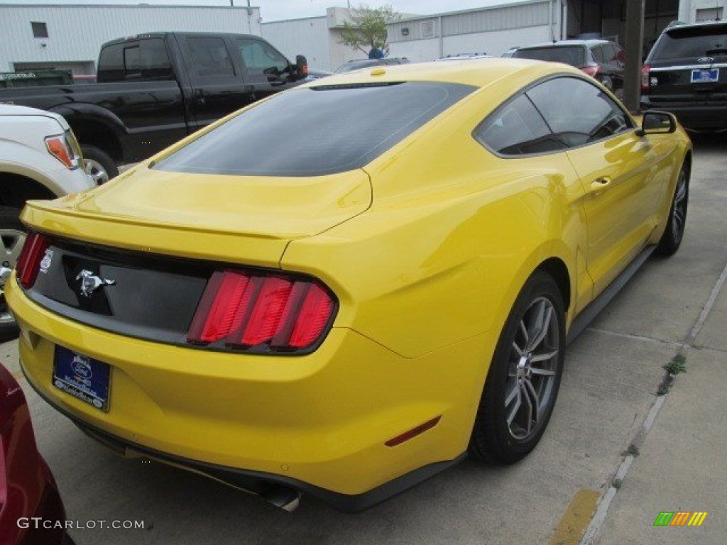 2015 Mustang EcoBoost Premium Coupe - Triple Yellow Tricoat / Ebony photo #3