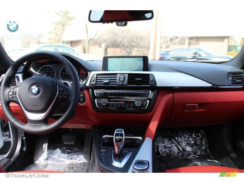 2014 BMW 4 Series 428i xDrive Coupe Coral Red Dashboard Photo #102499472