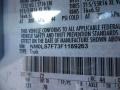 Z2: Frozen White 2015 Ford Transit Connect XLT Van Color Code