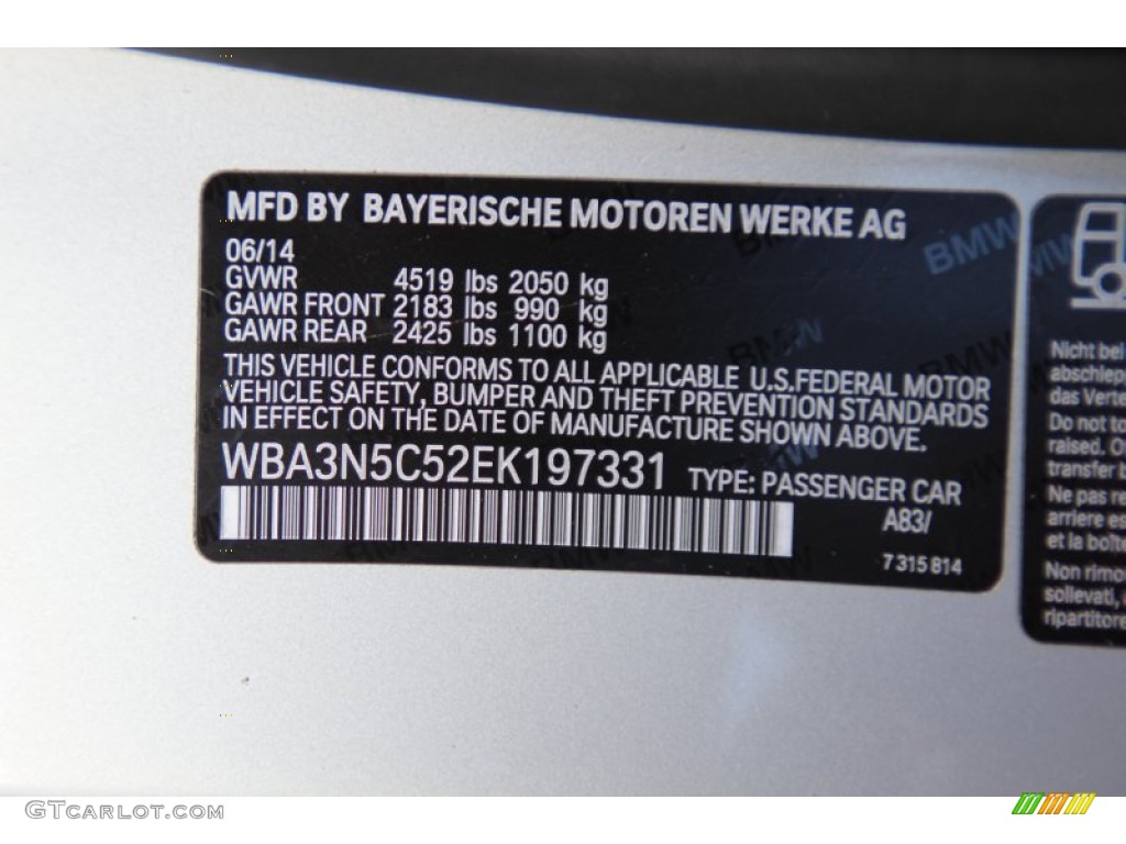 2014 4 Series Color Code A83 for Glacier Silver Metallic Photo #102499755