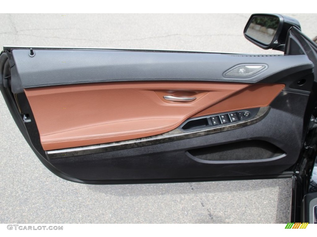 2015 BMW 6 Series 640i Convertible Cinnamon Brown Door Panel Photo #102499947