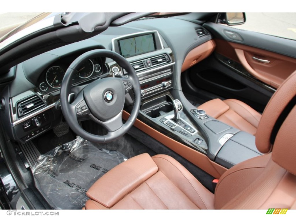 Cinnamon Brown Interior 2015 BMW 6 Series 640i Convertible Photo #102499989