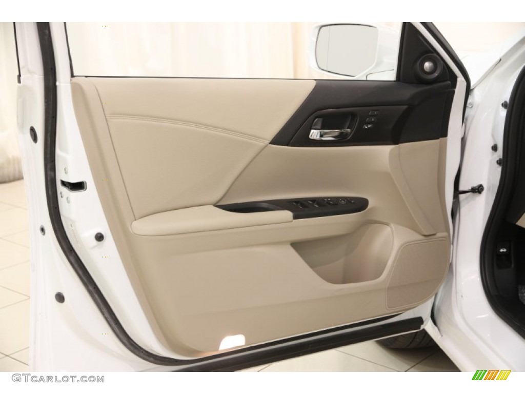 2014 Honda Accord EX-L V6 Sedan Ivory Door Panel Photo #102500091