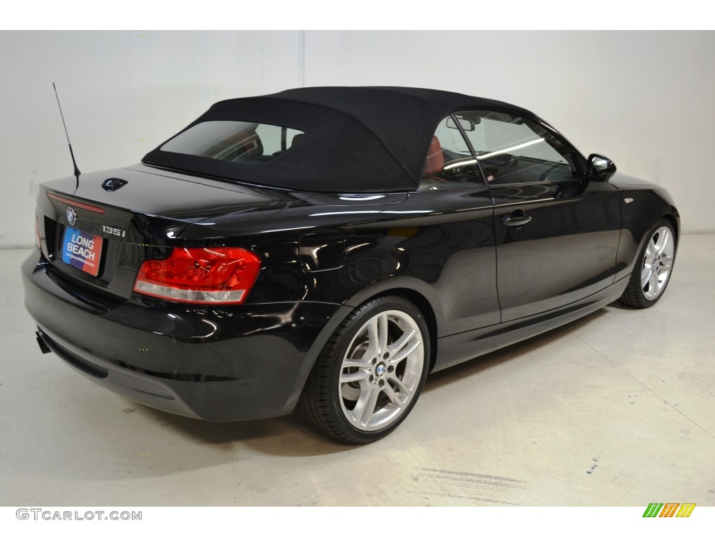 2012 1 Series 135i Convertible - Jet Black / Coral Red photo #5