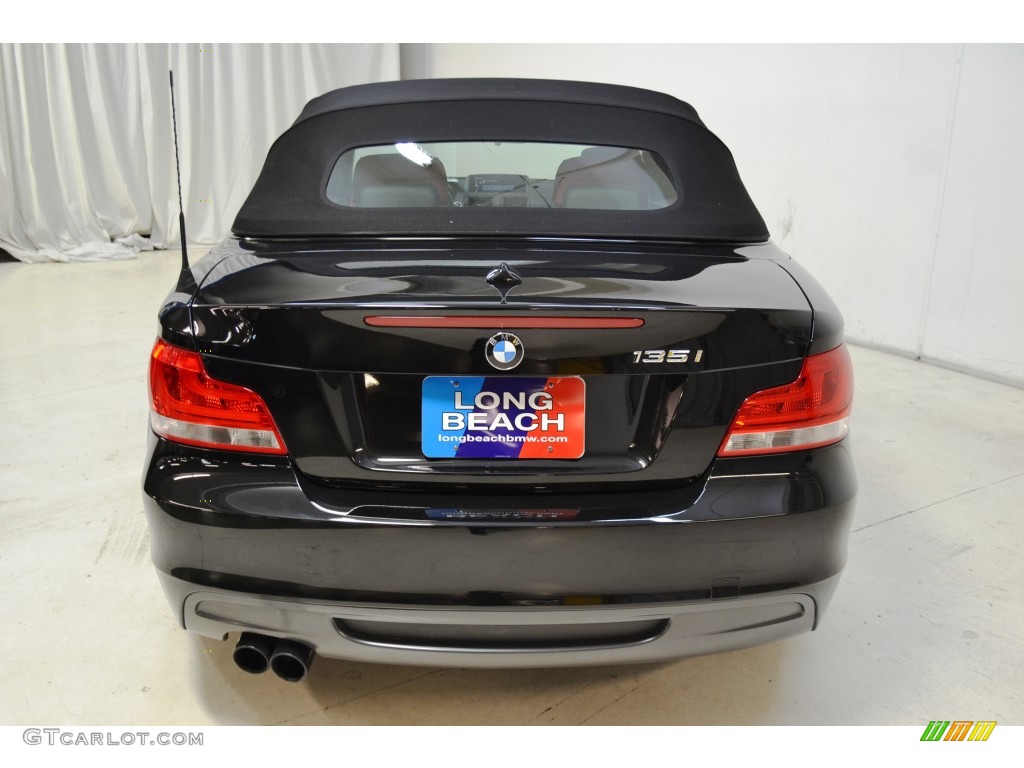2012 1 Series 135i Convertible - Jet Black / Coral Red photo #7