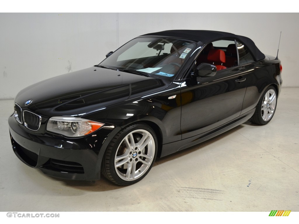 2012 1 Series 135i Convertible - Jet Black / Coral Red photo #8