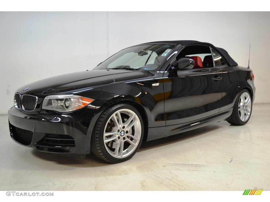 2012 1 Series 135i Convertible - Jet Black / Coral Red photo #9