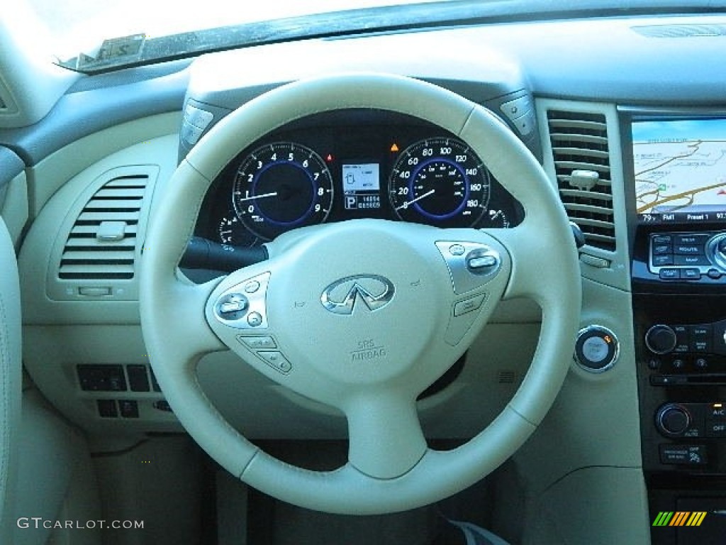 2014 Infiniti QX70 AWD Wheat Steering Wheel Photo #102511001