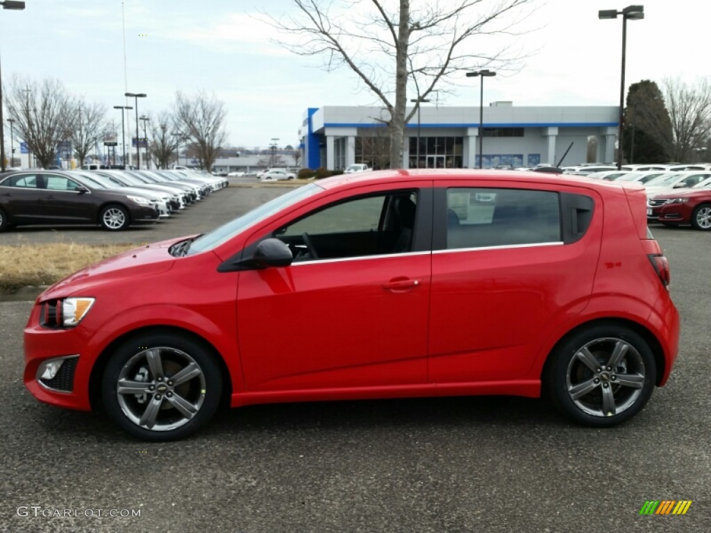 Red Hot 2015 Chevrolet Sonic RS Hatchback Exterior Photo #102511937