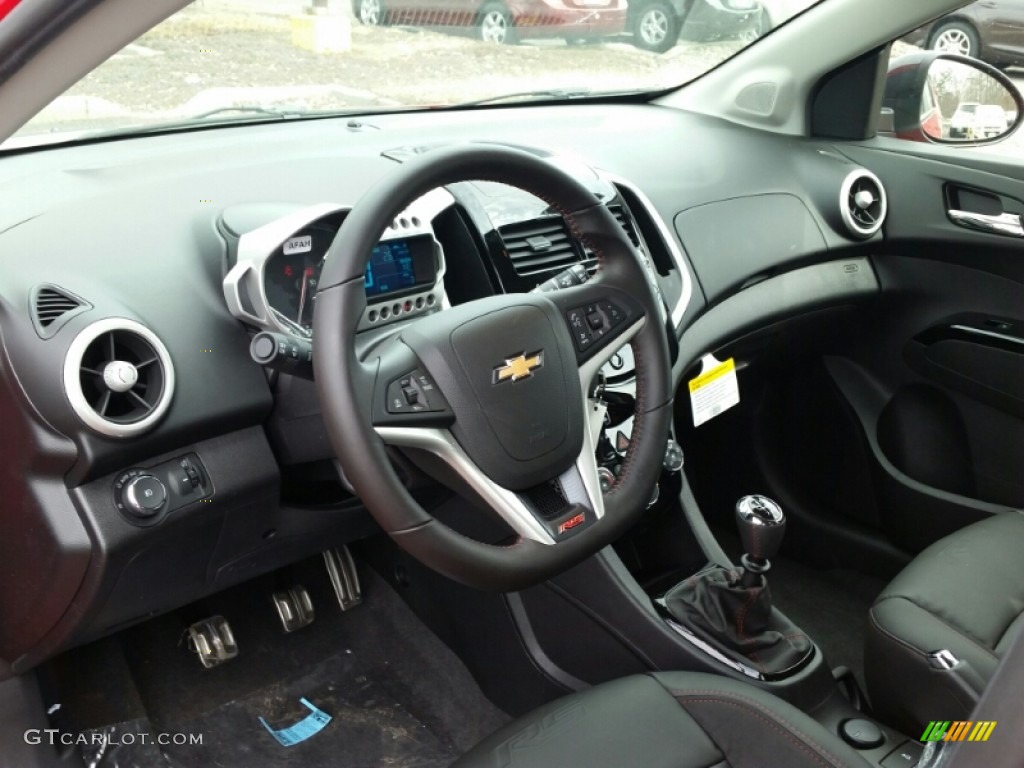 RS Jet Black Interior 2015 Chevrolet Sonic RS Hatchback Photo #102512018
