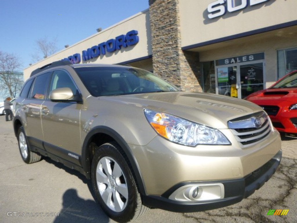 2010 Outback 2.5i Premium Wagon - Harvest Gold Metallic / Warm Ivory photo #1