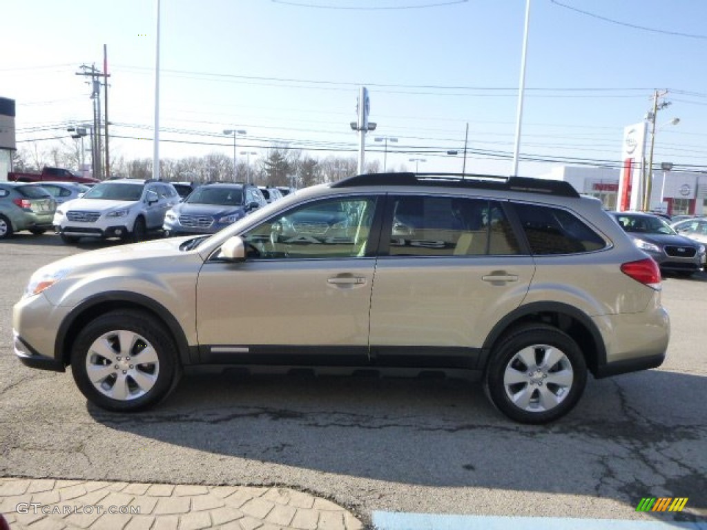 2010 Outback 2.5i Premium Wagon - Harvest Gold Metallic / Warm Ivory photo #5