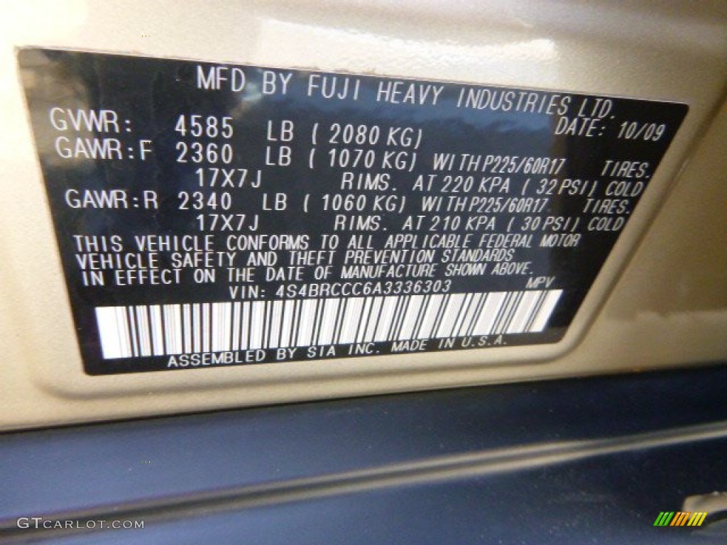 2010 Outback 2.5i Premium Wagon - Harvest Gold Metallic / Warm Ivory photo #14