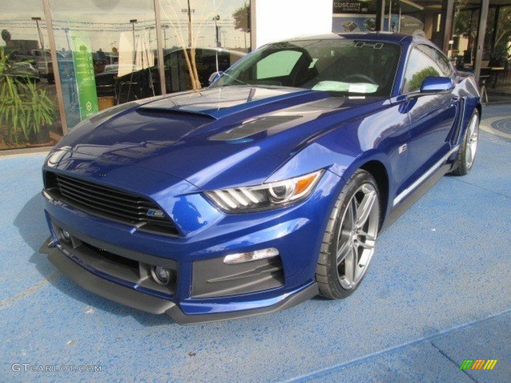 Deep Impact Blue Metallic 2015 Ford Mustang Roush Stage 2 Coupe Exterior Photo #102518298