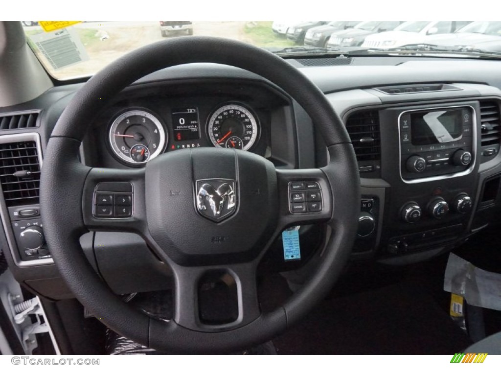 2015 Ram 1500 Tradesman Regular Cab Black/Diesel Gray Steering Wheel Photo #102518369