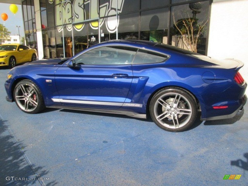 Deep Impact Blue Metallic 2015 Ford Mustang Roush Stage 2 Coupe Exterior Photo #102518413