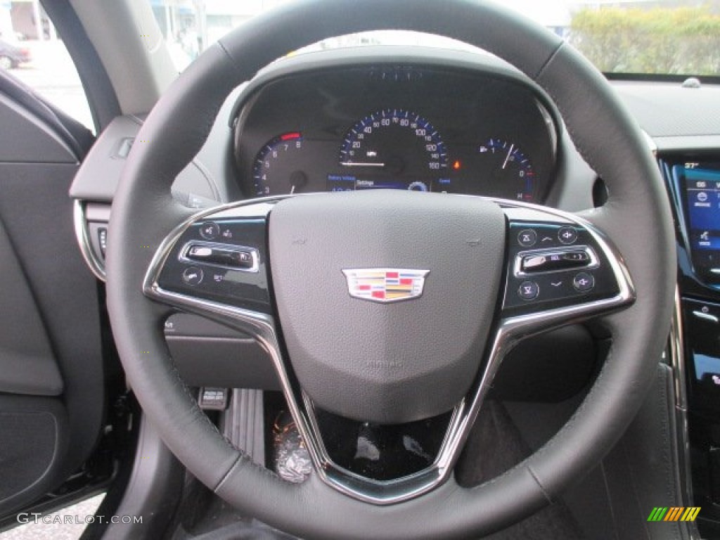 2015 Cadillac ATS 2.5 Sedan Jet Black/Jet Black Steering Wheel Photo #102519593