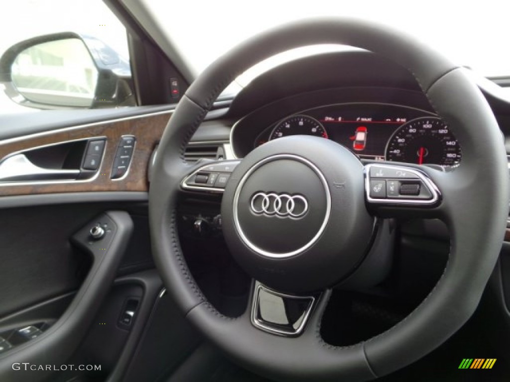 2016 Audi A6 3.0 TFSI Prestige quattro Black Steering Wheel Photo #102522386