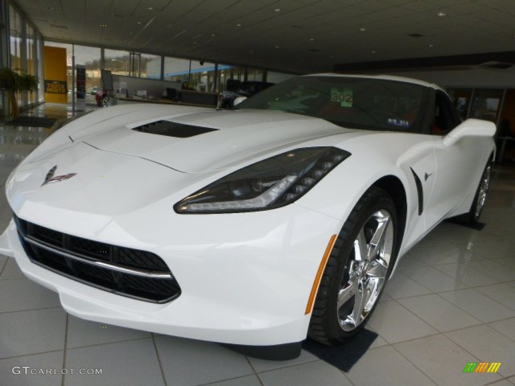 2015 Corvette Stingray Coupe - Arctic White / Adrenaline Red photo #8