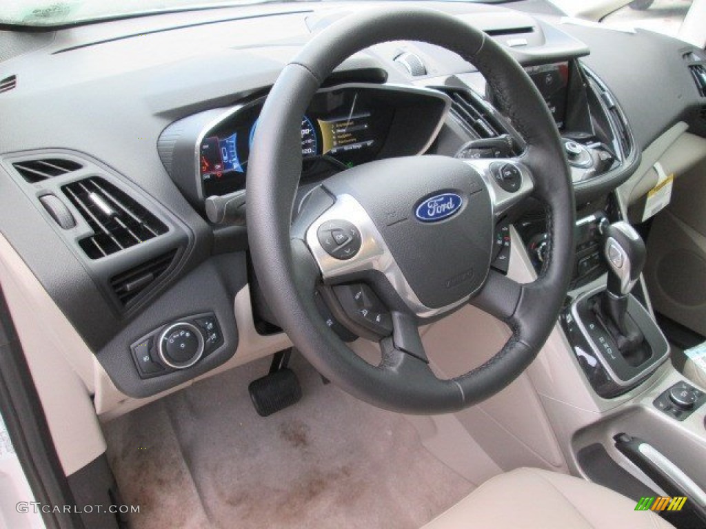 2015 Ford C-Max Energi Medium Light Stone Steering Wheel Photo #102525377