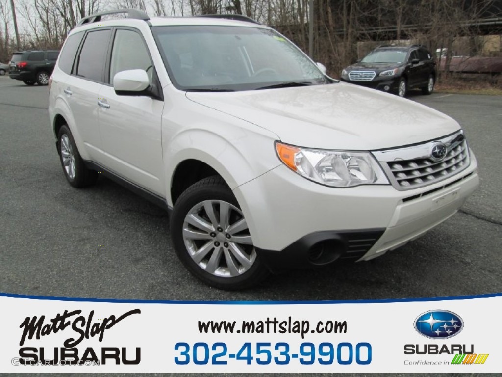 2012 Forester 2.5 X Premium - Satin White Pearl / Platinum photo #1