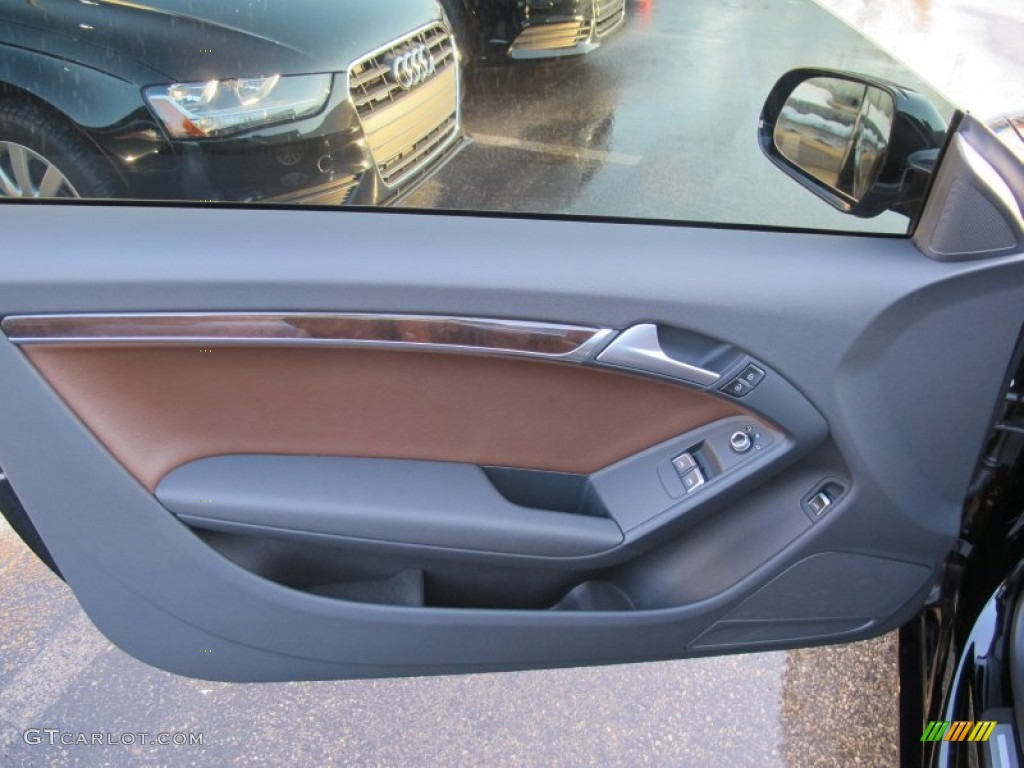 2015 Audi A5 Premium quattro Coupe Chestnut Brown Door Panel Photo #102549197