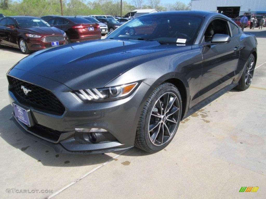 2015 Mustang EcoBoost Coupe - Magnetic Metallic / Ebony photo #4