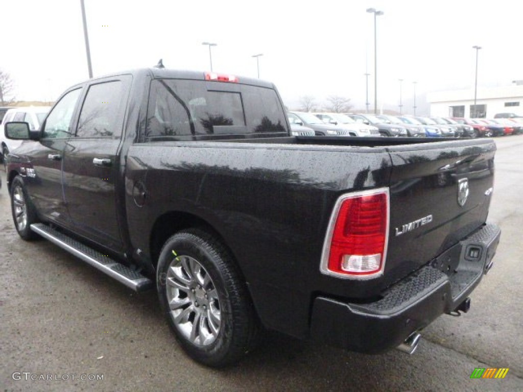 2015 1500 Laramie Limited Crew Cab 4x4 - Brilliant Black Crystal Pearl / Black photo #3